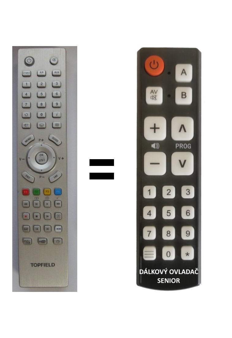 Topfield TF7710 HD PVR replacement remote control for seniors