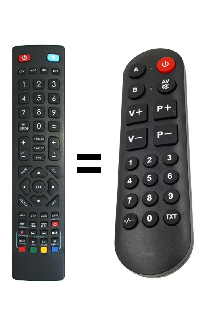 Technika X26/56J-GB-HCDUP-EU, 185/189G-GB-TCDU-UK replacement remote control for seniors