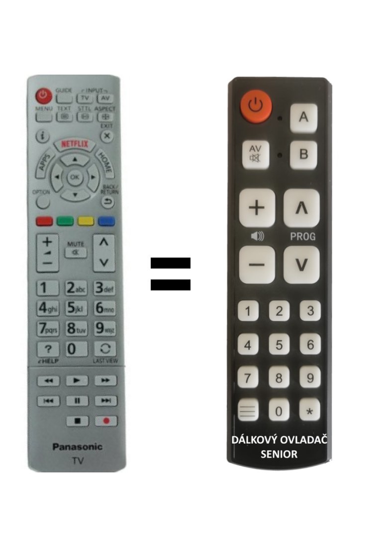 Panasonic N2QAYB001010 replacement remote control for seniors.