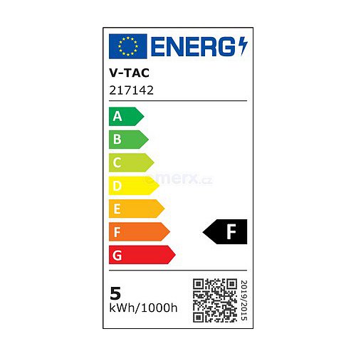 Žárovka Filament LED E27 5W T30 bílá teplá V-TAC VT-2005 Amber