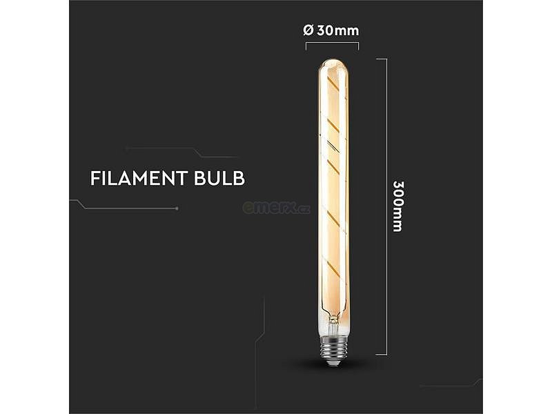 Žárovka Filament LED E27 5W T30 bílá teplá V-TAC VT-2005 Amber