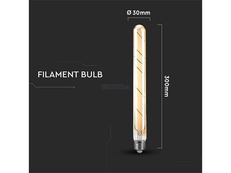 Žárovka Filament LED E27 5W T30 bílá teplá V-TAC VT-2005 Amber