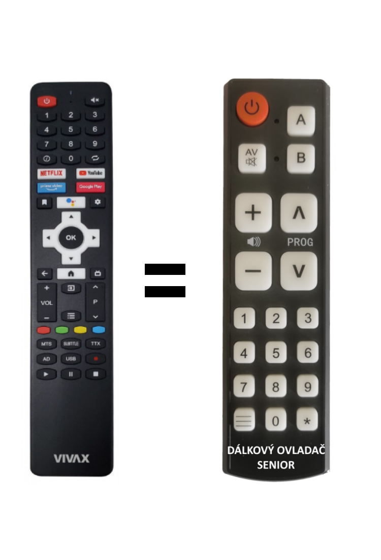 Vivax 32LE10K replacement remote control without microphone