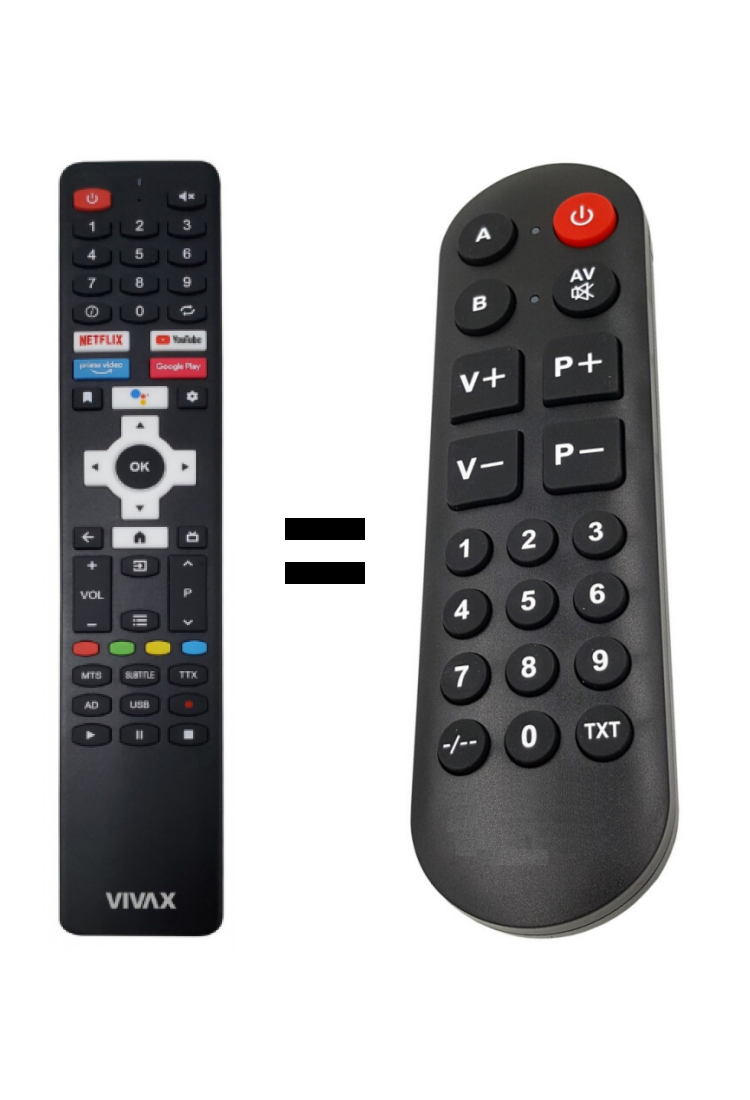 Vivax 58UHD10K replacement remote control without microphone