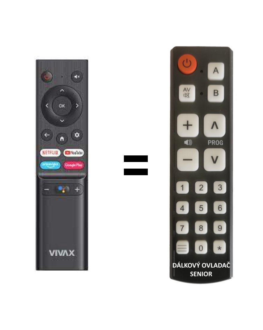 Vivax 65Q10C replacement remote control without microphone.
