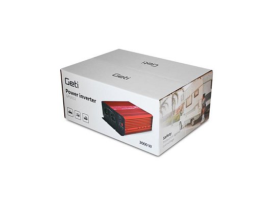 Měnič napětí GETI GPI 2012 12V/230V 2000W USB