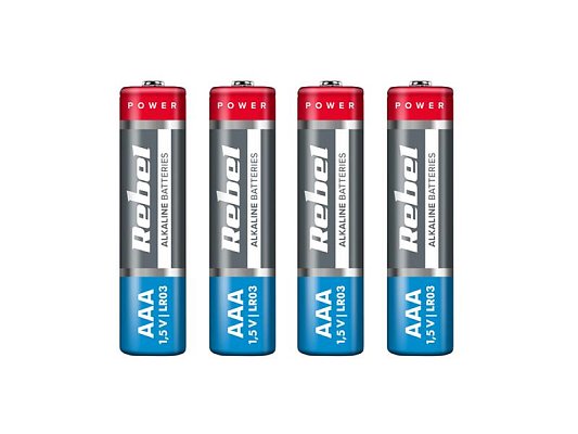 Baterie AAA (R03) alkalická REBEL Alkaline 4ks / shrink BAT0060