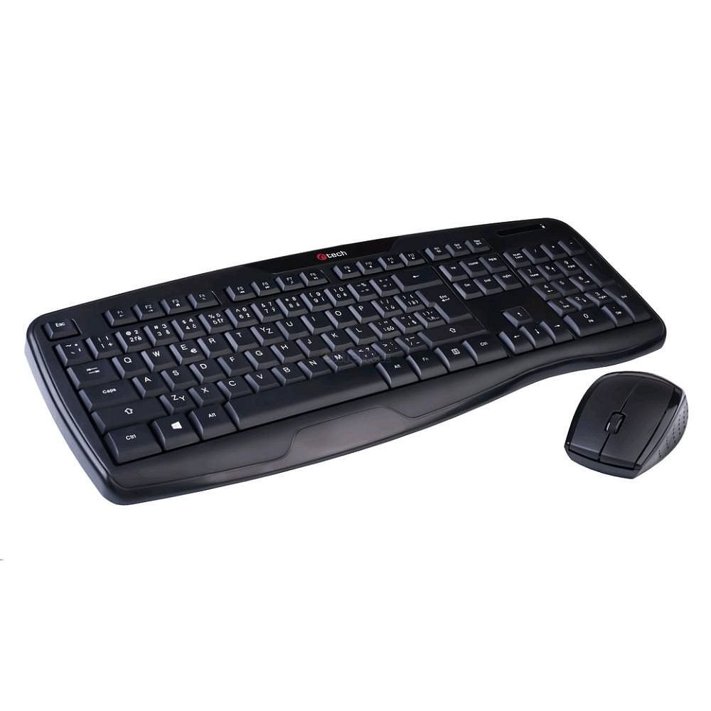 Bezdrátový set klávesnice s myší, ERGO, černá