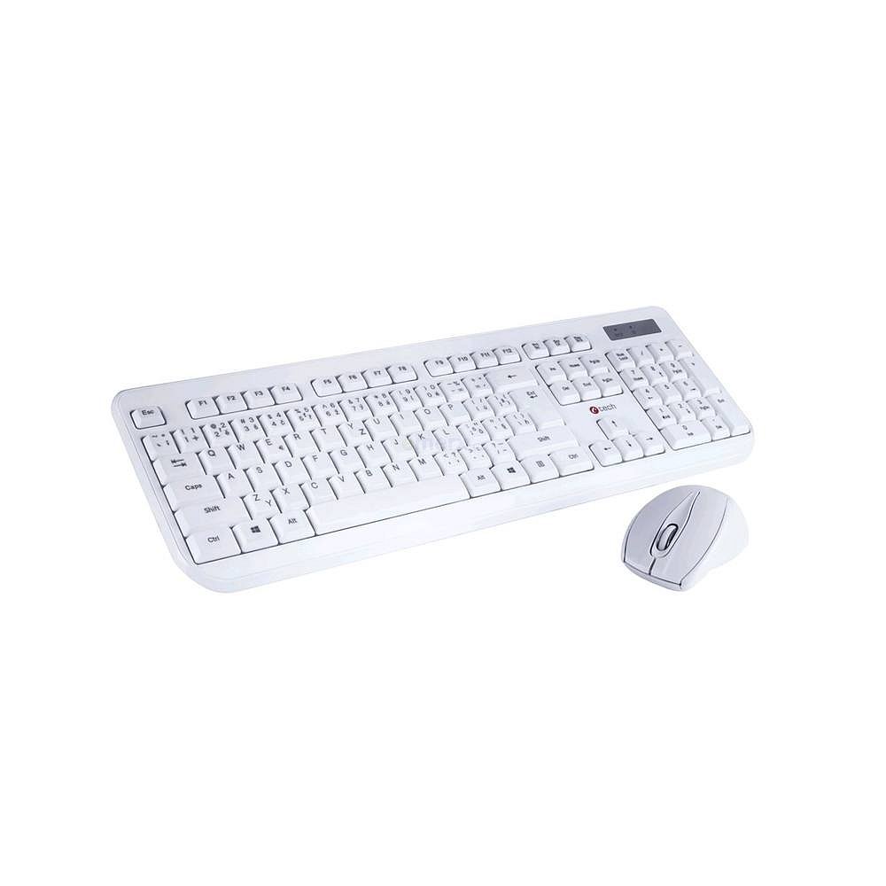 Bezdrátový set klávesnice s myší, USB, CZ/SK, bílá