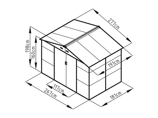 Zahradní domek G21 GAH 529 277x191cm Green