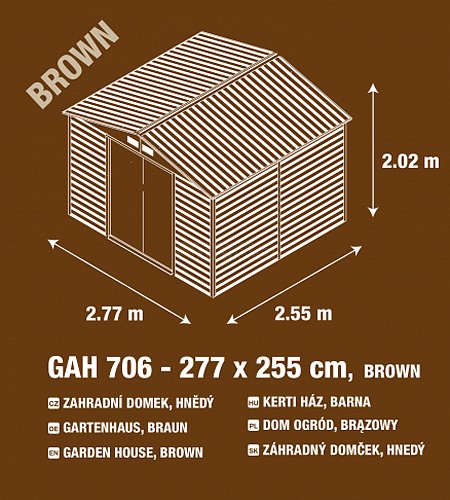 Zahradní domek G21 GAH 706 277x255cm Brown