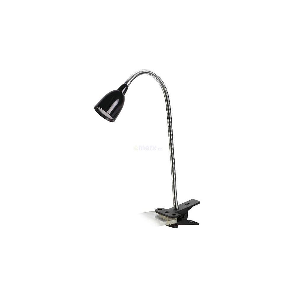 LED stolní lampička, 2.5W, 3000K, clip, černá barva