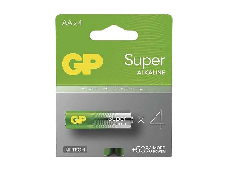 Baterie AA (R6) alkalická GP Super 4ks