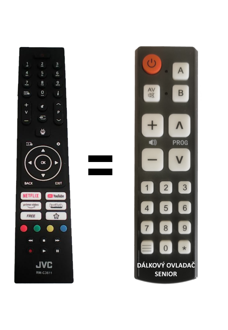JVC RM-C3611 replacement remote control for seniors.