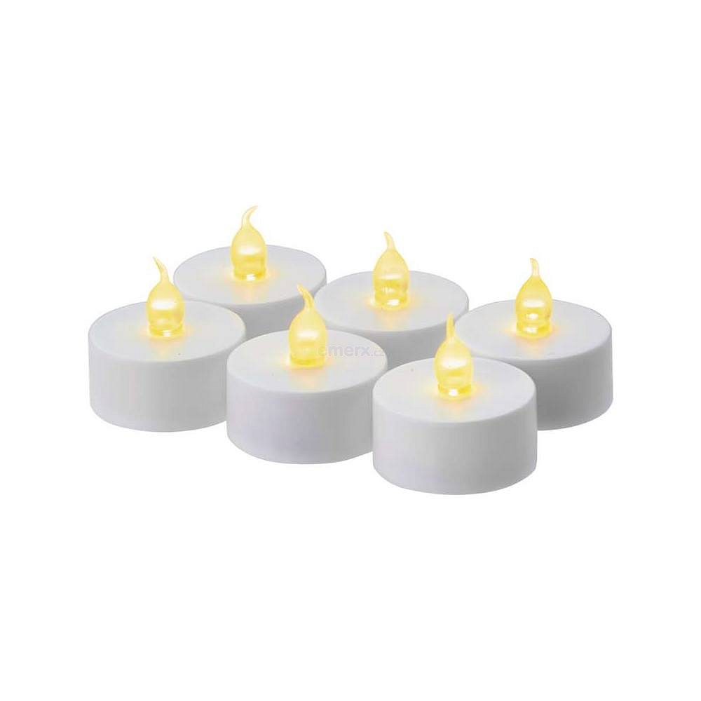 LED čajová svíčka bílá, 6x CR2032, 6ks (ZY2149)