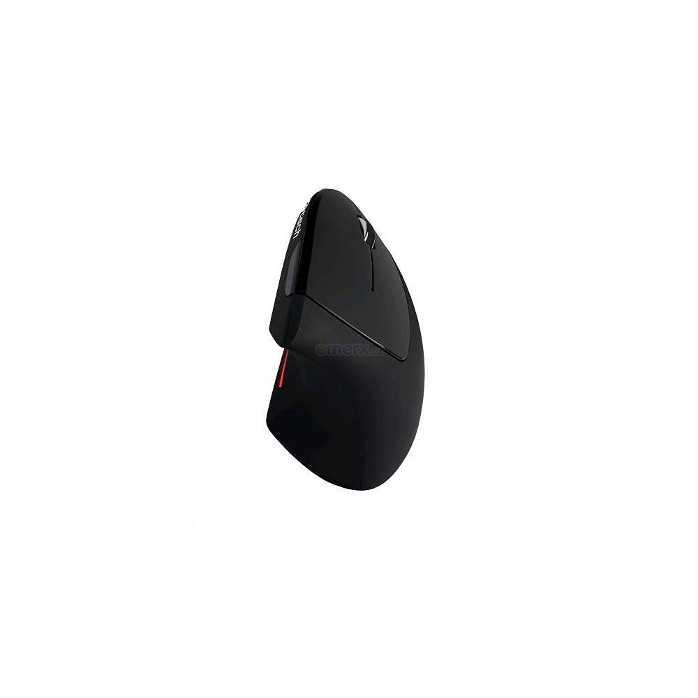 Bezdrátová ergonomická optická myš, DPI tlačítko 800/1200/1600,  černá 