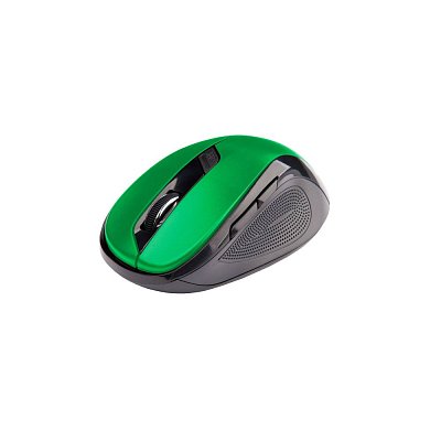 Optická bezdrátová myš,1600DPI, pravá, černo-zelená