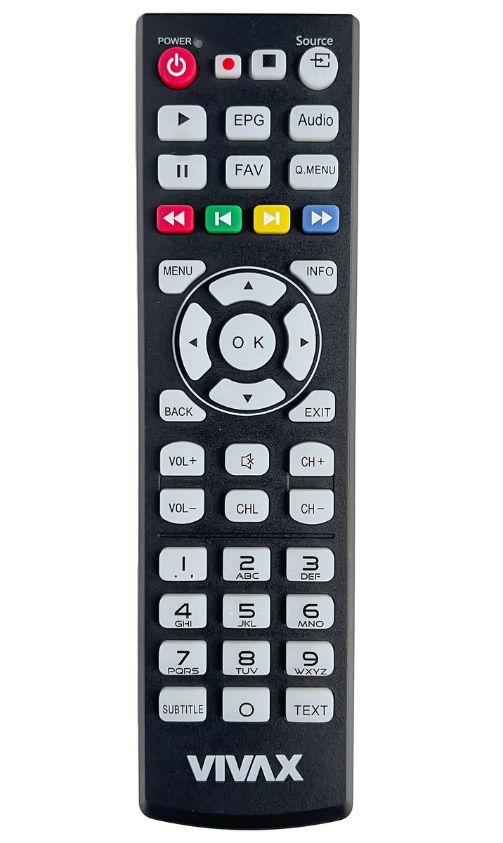 Vivax LED TV-32LE130T2, LED TV-32LE131T2, LED TV-32LE130T2S2, LED TV-32LE131T2S2 náhradní dálkový ovladač jiného vzhledu