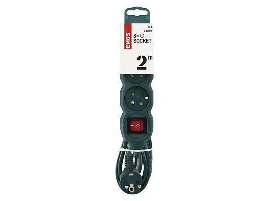 Prodlužovací přívod 3 zásuvky 2m EMOS P1312Z