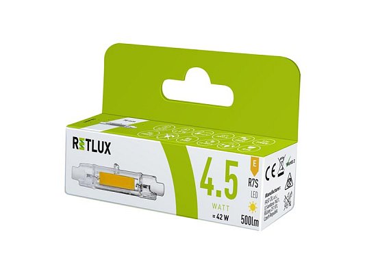 Žárovka LED R7S 4,5W J78 bílá teplá RETLUX RLL 457