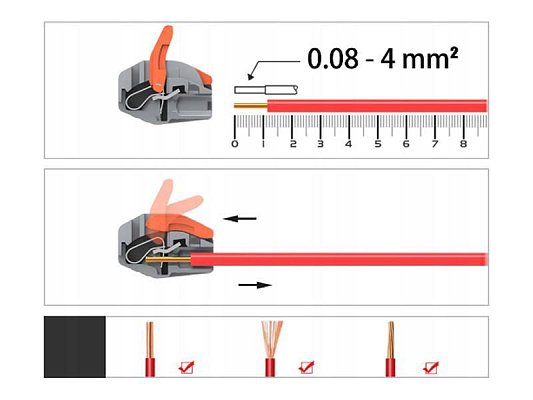 Svorka LXZE60 1-2x 0,08-4mm s páčkou 10ks