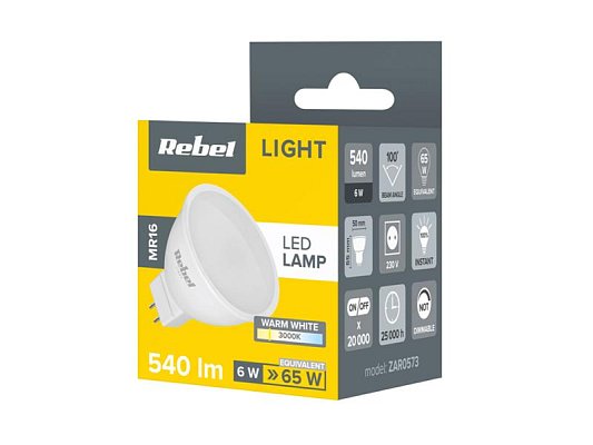 Žárovka LED MR16 6W REBEL bílá přírodní ZAR0573