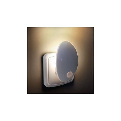LED noční světélko oblé s pohybovým senzorem, 230V, 0,7W, bílé