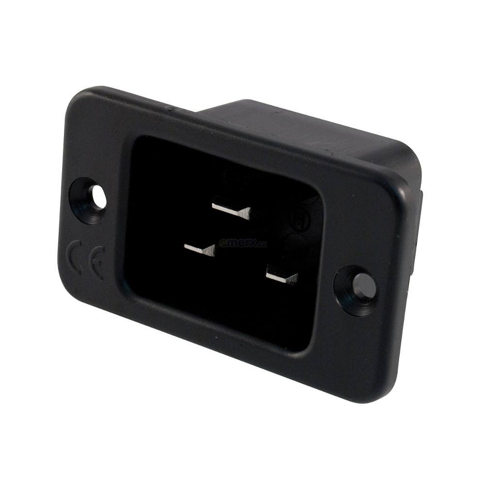 Konektor IEC C20, vidlice do panelu, 16A/250VAC