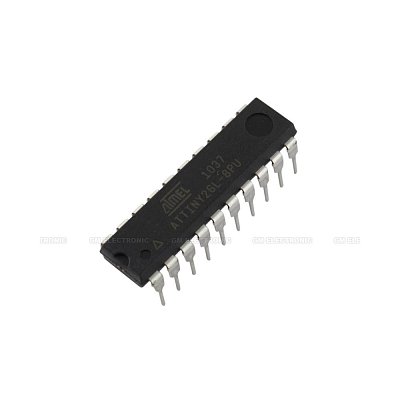 Mikrokontrolér AVR, EEPROM: 128B, SRAM: 128B, flash: 2kB, THT