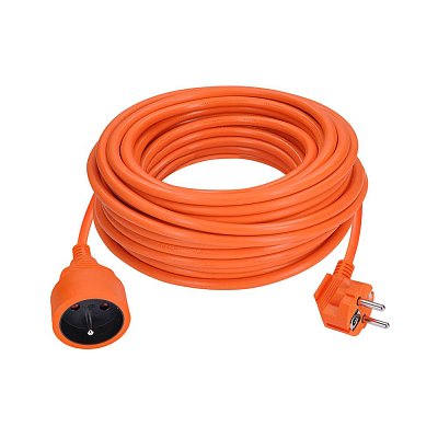 Prodlužovací kabel 3 x 1,5mm2, 230V, 20m, 1x zásuvka, oranžový