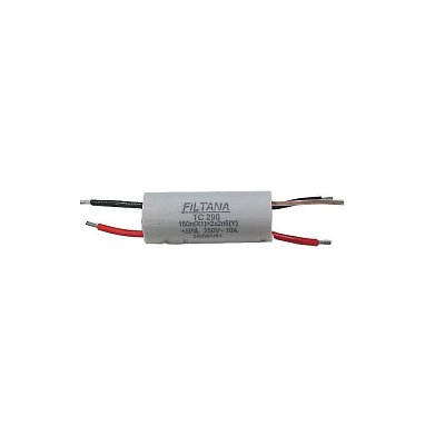 Síťový odrušovací filtr, 250V/10A, 5 vývodů, plastové provedení.