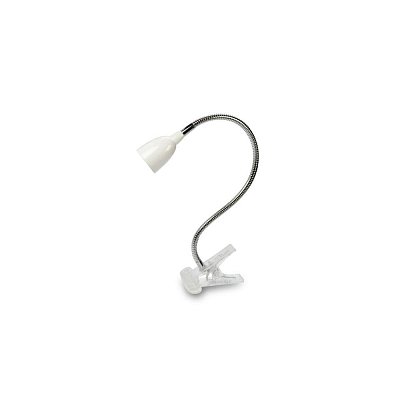 LED stolní lampička, 2.5W, 3000K, clip, bílá barva