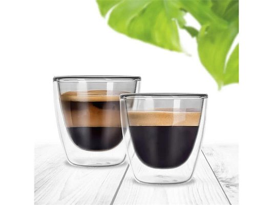 Sklenice ORION Double espresso 2ks 110ml Grey