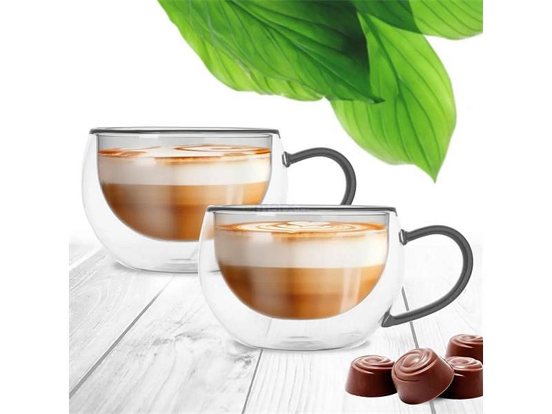 Sklenice ORION Double cappuccino 2ks 330ml Grey