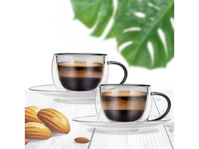Šálek s podšálkem ORION Double espresso 2ks 100ml Grey