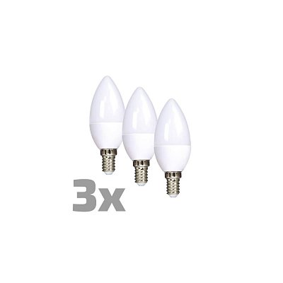 LED žárovka E14, 6W, 230VAC, teplá bílá 3000K, svíčka, 450lm (WZ431-3)