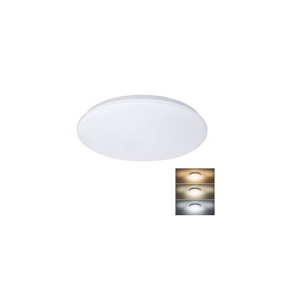 LED stropní světlo Plain, 3CCT, 24W, 1920lm, 3000K, 4000K, 6000K, kulaté, 38cm