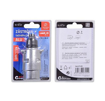 Zástrčka tažného zařízení 7 pólů COMPASS 07452 Alu