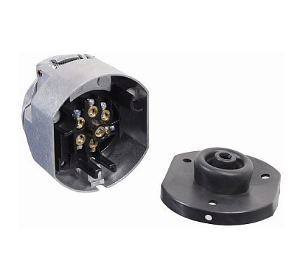 Zásuvka tažného zařízení 7 pólů COMPASS 07451 Alu