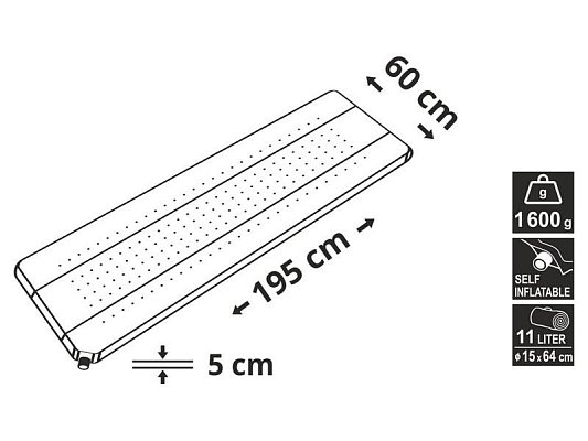 Karimatka samonafukovací CATTARA 13324