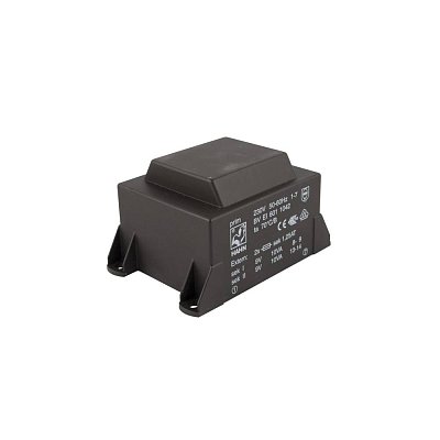 EI 60/21; 2x9V/1,111A; 20VA; 230V; 81,5x54,8x44,7mm; 4 úchyty