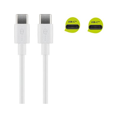 Kabel USB 3.1 konektor C vidlice - USB 3.1 konektor C vidlice, bílý, 1m