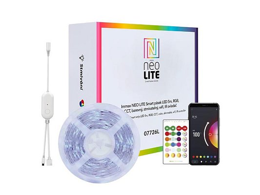 Smart LED pásek 12V IP65 48W RGB IMMAX NEO Lite 07775L 10m WiFi Tuya