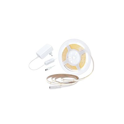 Solight LED COB pásek, sada s adaptérem, vypínač, 5m, 8W/m, 800lm/m, teplá bílá