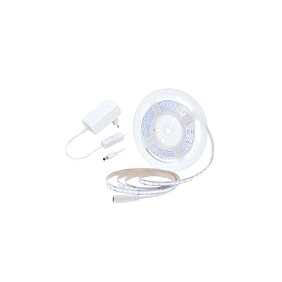 Solight LED COB pásek, sada s adaptérem, vypínač, 5m, 8W/m, 800lm/m, studená bílá