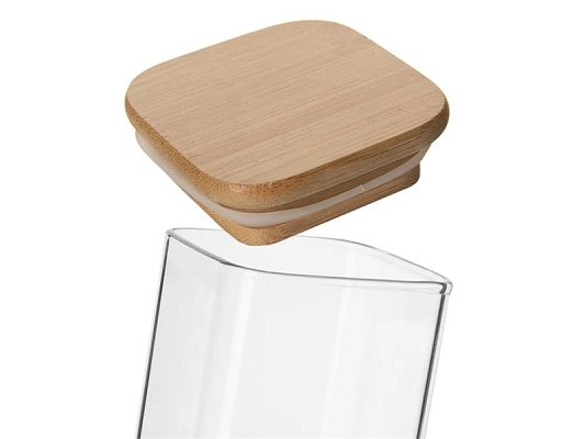 Dóza ORION sklo/bambus 0,61l hranatá