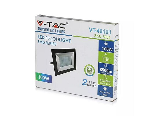 LED reflektor V-TAC VT-40101 100W černá