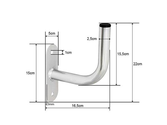 Anténní držák na zeď průměr 25mm výška 15,5cm BLOW 76-929