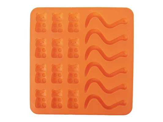Forma na pečení gumídků/žížal ORION 19x19x1cm Orange