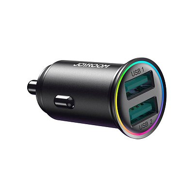 Nabíječka do auta 2x USB 5V/2,4A  černá